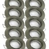 Spot Embutir Platil Móvil Dicroica + Zocalo Gu10 Pack X10