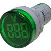 Voltimetro Digital Verde Ojo De Buey Baw