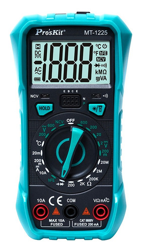 Tester Proskit Mt-1225 Buzzer Multimetro Ncv Linterna Led