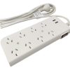 Zapatilla Alargue 8 Tomas 2 Usb C/protección Térmica 3mt