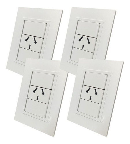 Llave Luz Exultt Urbana Un Tomacorriente Completa Pack X 4