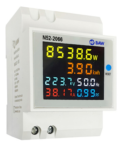 Medidor Digital De Energía Monofásico Baw Pantalla Color