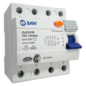 Disyuntor Diferencial Tetrapolar 25amp 4x25 30ma Baw Iram