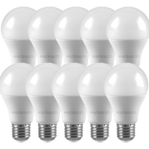 Pack X 10 Bulbo Led 10w Calida A60 1°marca Macroled