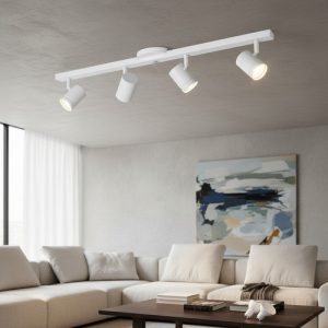 Aplique Barral Techo Pared 4 Spot Movil Blanco Terlizzi