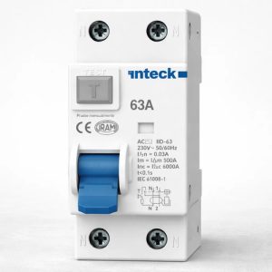 Disyuntor Diferencial Bipolar 2x63amp 30ma Ac 6ka Inteck