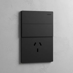 Llave De Luz 1 Toma 2 Puntos Simple Negro Milan Macroled