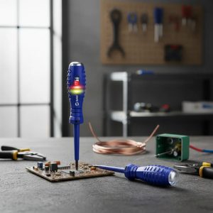 Destornillador Detector Buscapolos Inteligente Smart Baw Azul