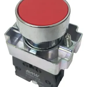 Pulsador Modular Resante Rojo Aro Metalico Baw