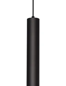 Lámpara Colgante Tubo Decorado Negro Texturado Dicro Gu10