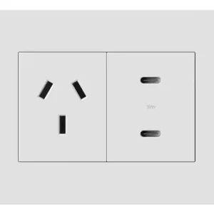 Toma Simple + 2 Usb C 30w Blanco Linea Lima Macroled Blanco