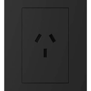 Tomacorriente Simple Negro Vertical Lima Macroled Pack X 10 Negro