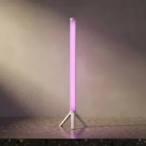 Portalámpara De Pie Para Tubo Led Conexion 1 Punta Blanco